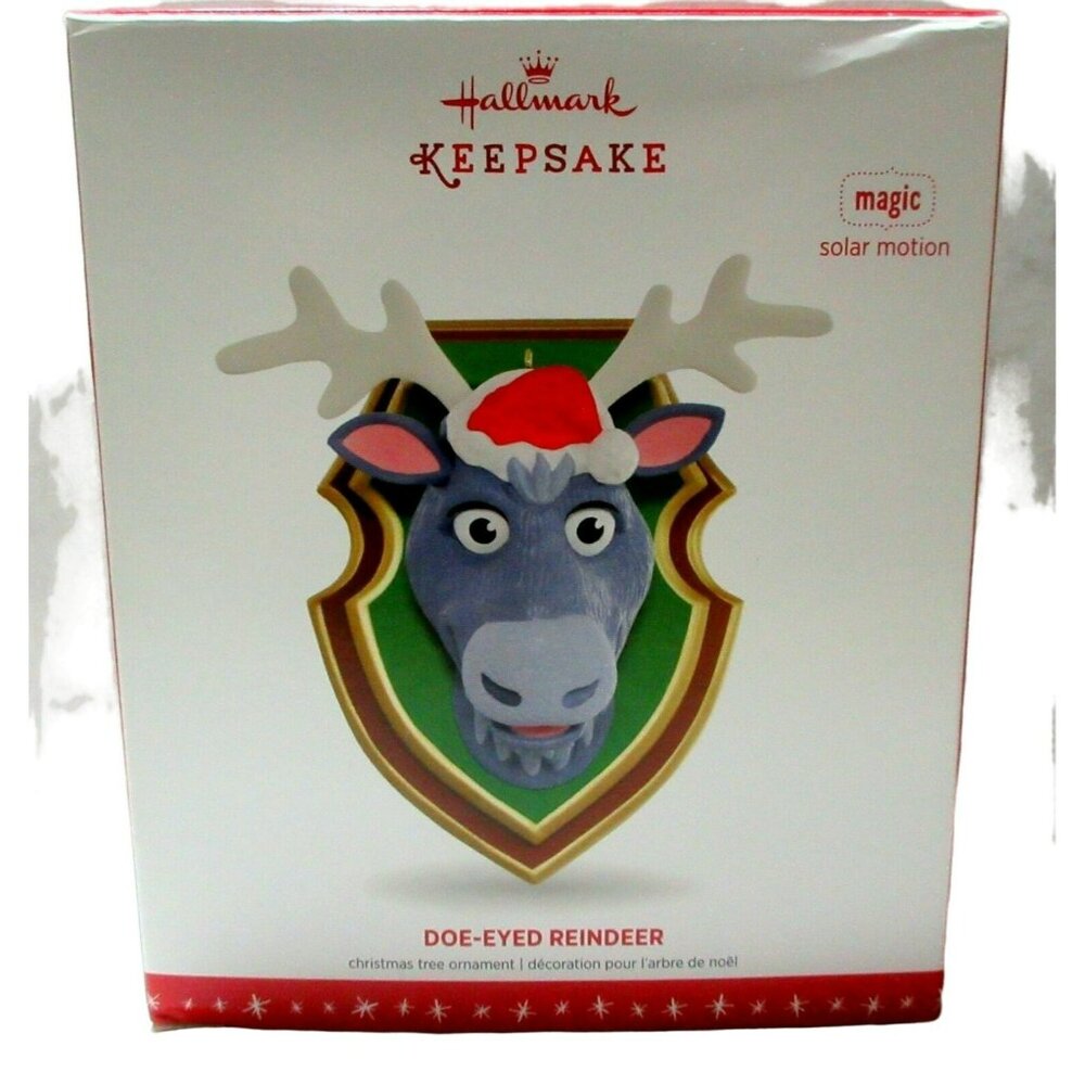 Hallmark Doe-Eyed Reindeer Solar Motion Keepsake Ornament Christmas Tree NEW
